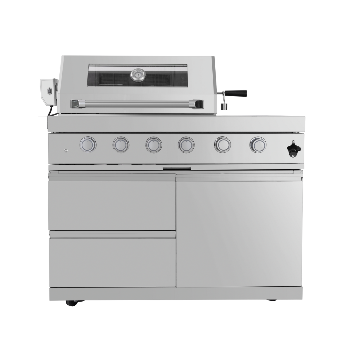 125" 10,8000 BTU 4-Burner Outdoor Kitchen Island Grill with Pizza Oven