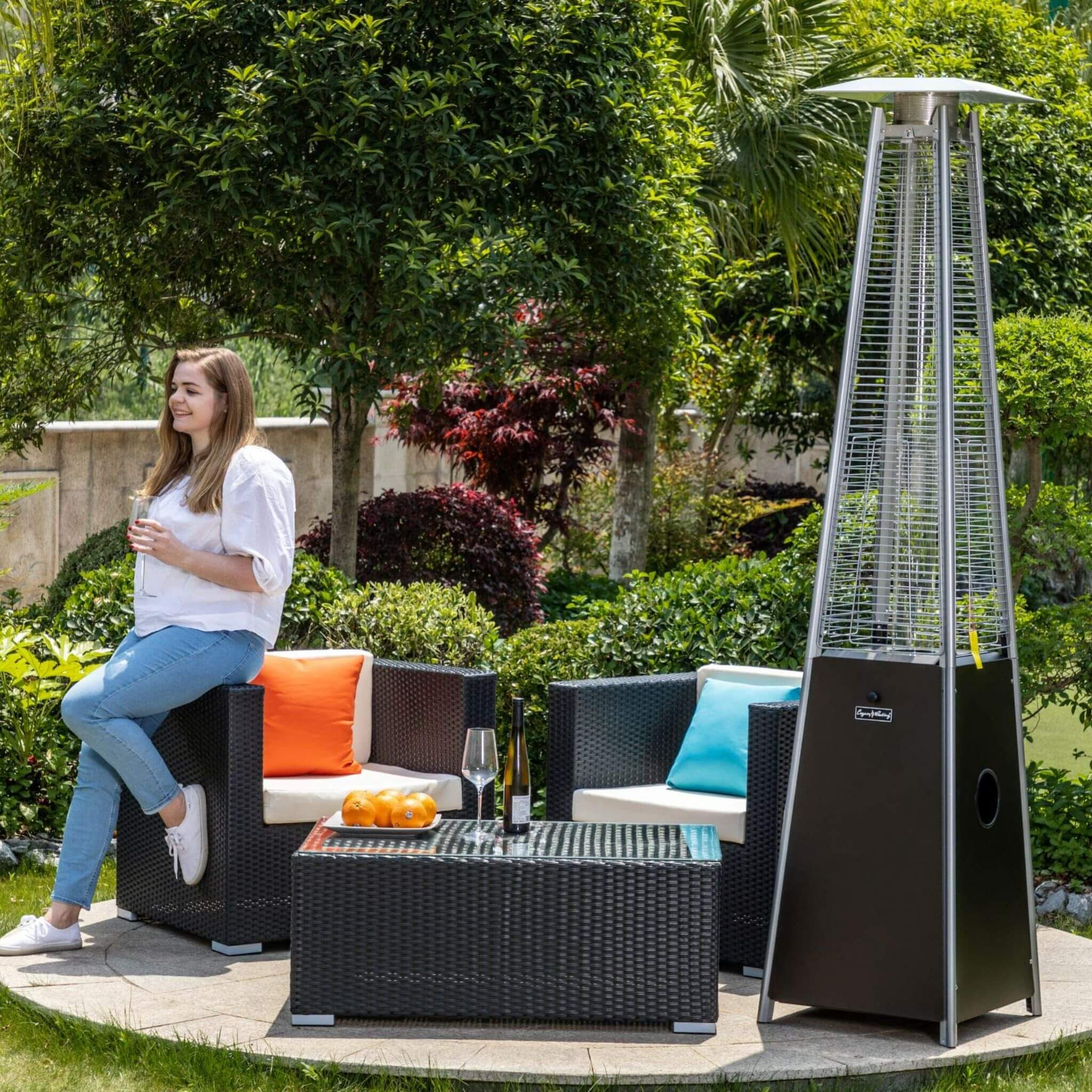 Bronze 40,000 BTU Quartz Glass Tube Propane Patio Heater