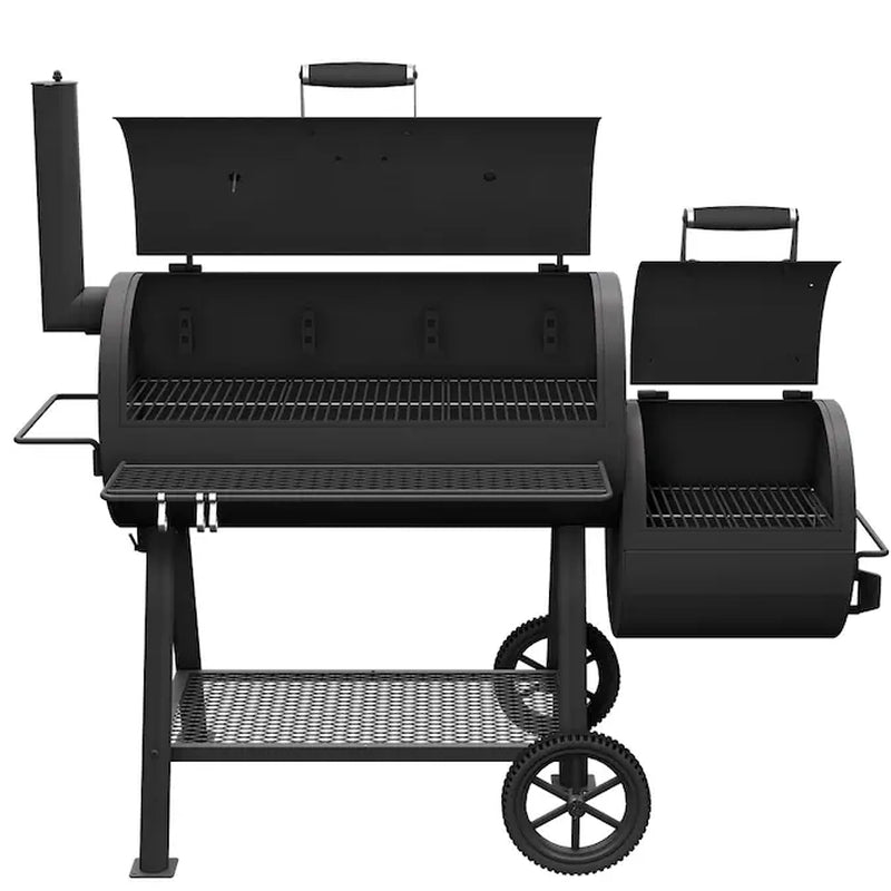 Highland 879-Sq. in Black Horizontal Charcoal Smoker