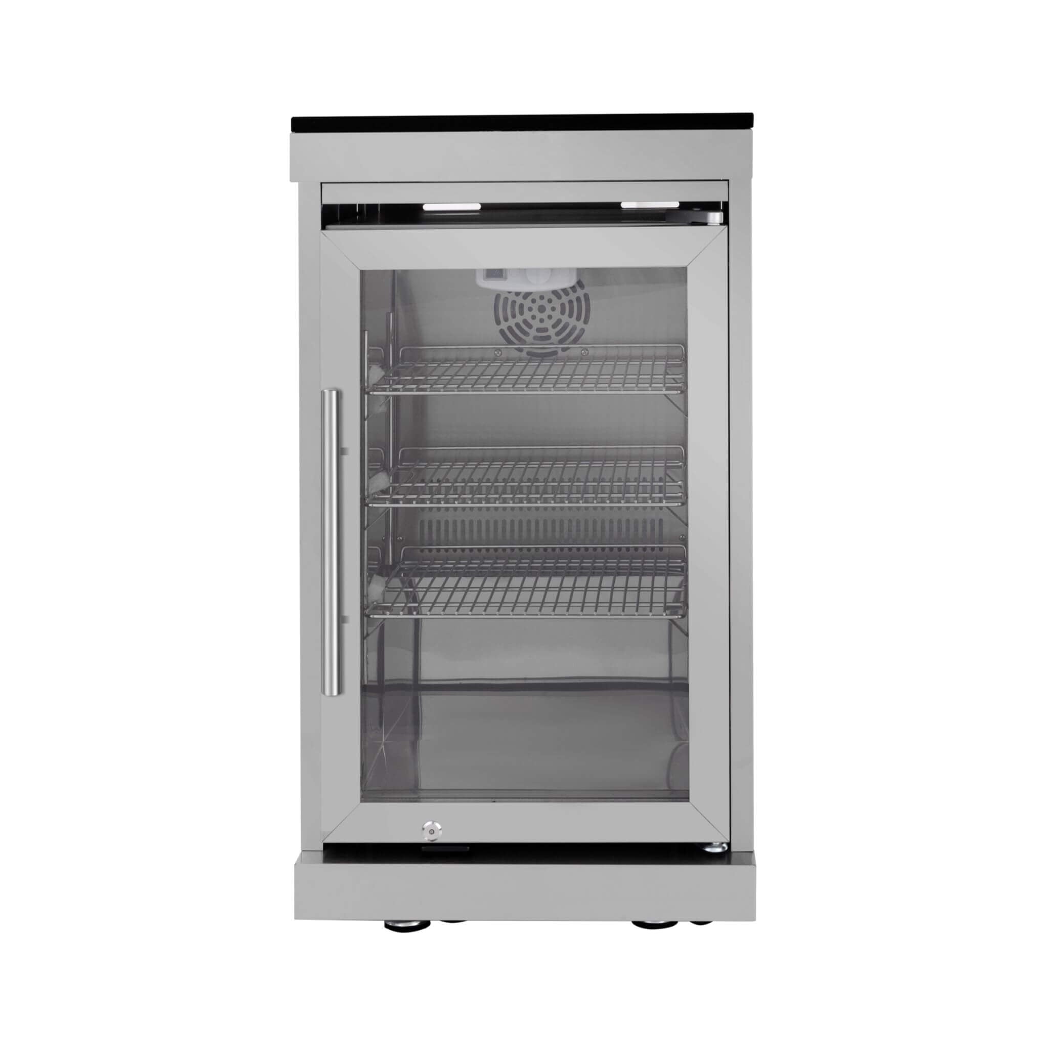 Castelle Flame 96-Inch 6-Burner Outdoor Kitchen with Refrigerator, 85,000 BTU