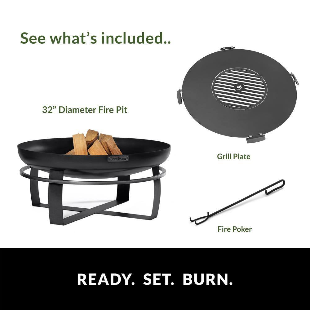Viking 32 In. Fire Pit with Grill Plate