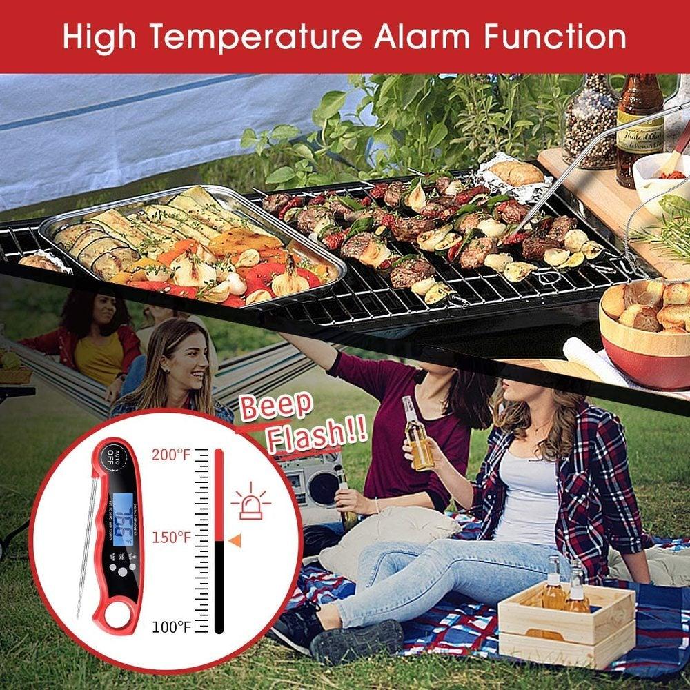 Dual-Probe Digital Meat Thermometer with Oven-Safe Alarm and Backlit Display