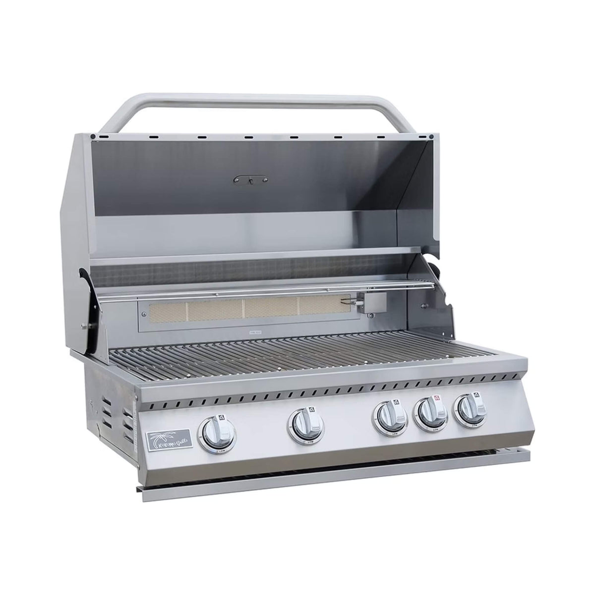 KoKoMo Grills 7FT Straight BBQ Island With Built-In BBQ And Refrigerator