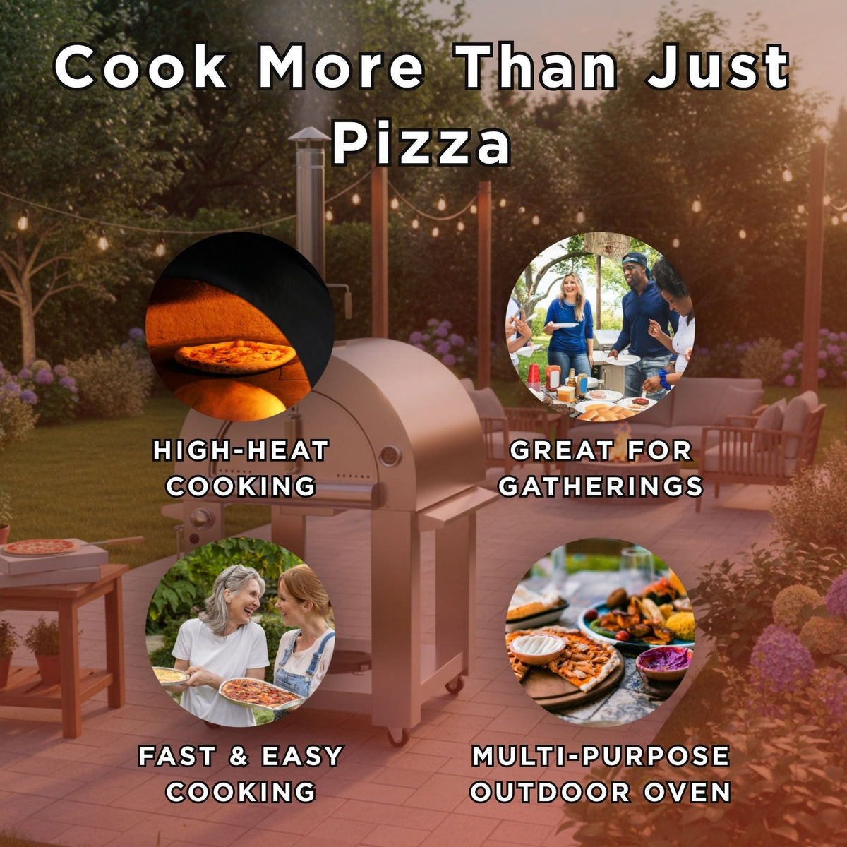 KoKoMo Grills Premium 32-Inch Stainless Steel Dual-Fuel Pizza Oven