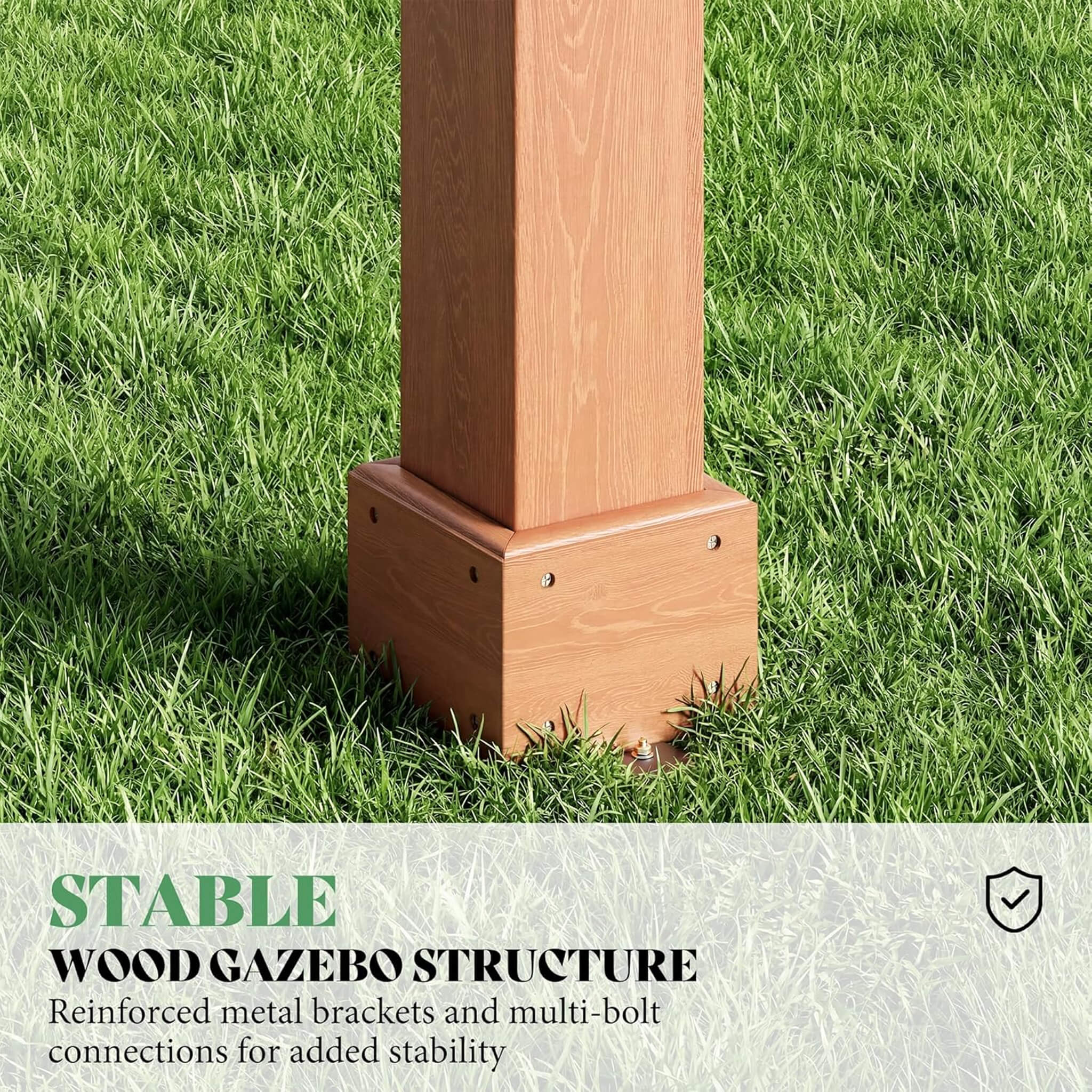 Large Outdoor Cedar Wood Pergola Kit with Open Slatted Roof