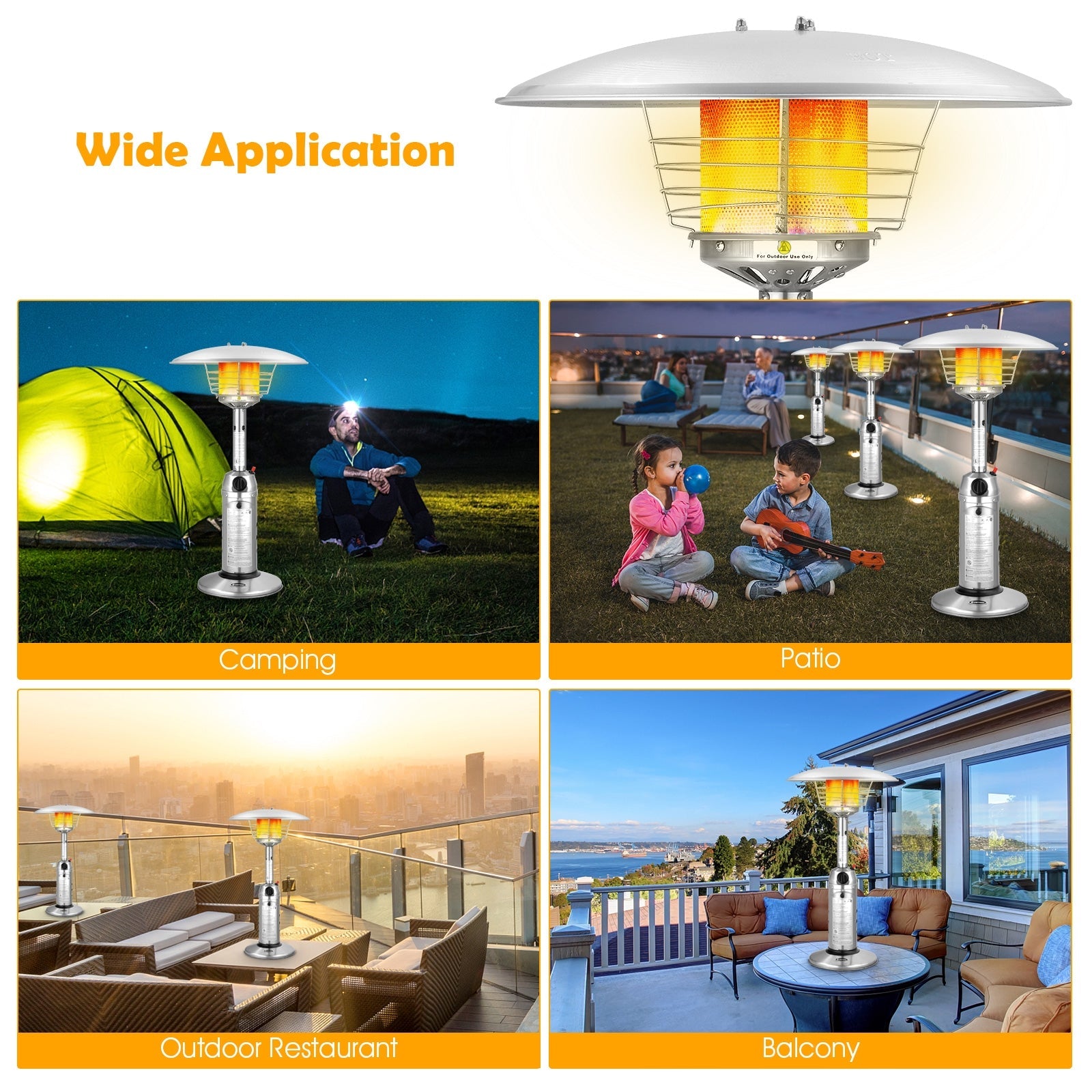 11,000 BTU Portable Tabletop Propane Patio Heater