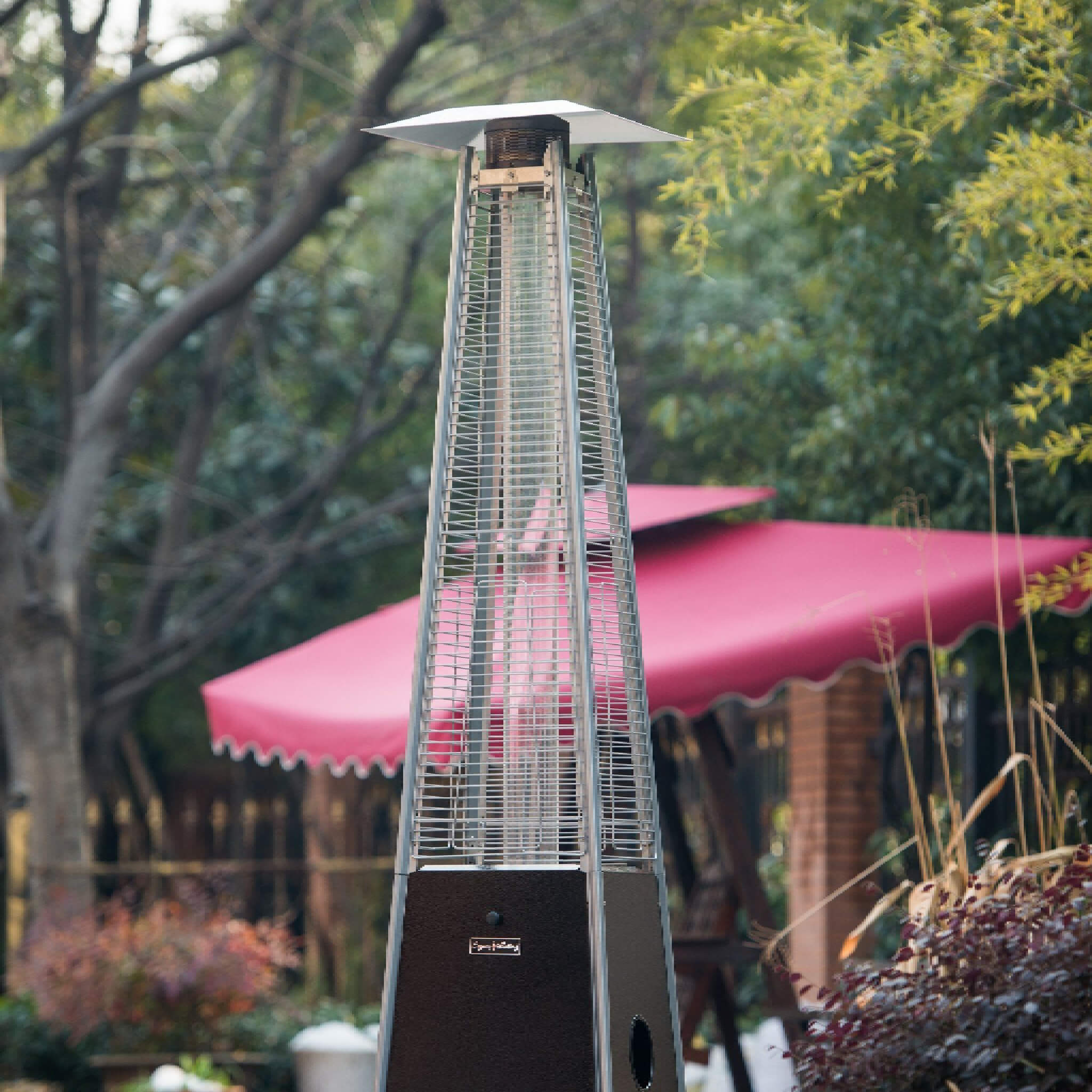 40,000 BTU Quartz Glass Tube Propane Patio Heater with Wheels