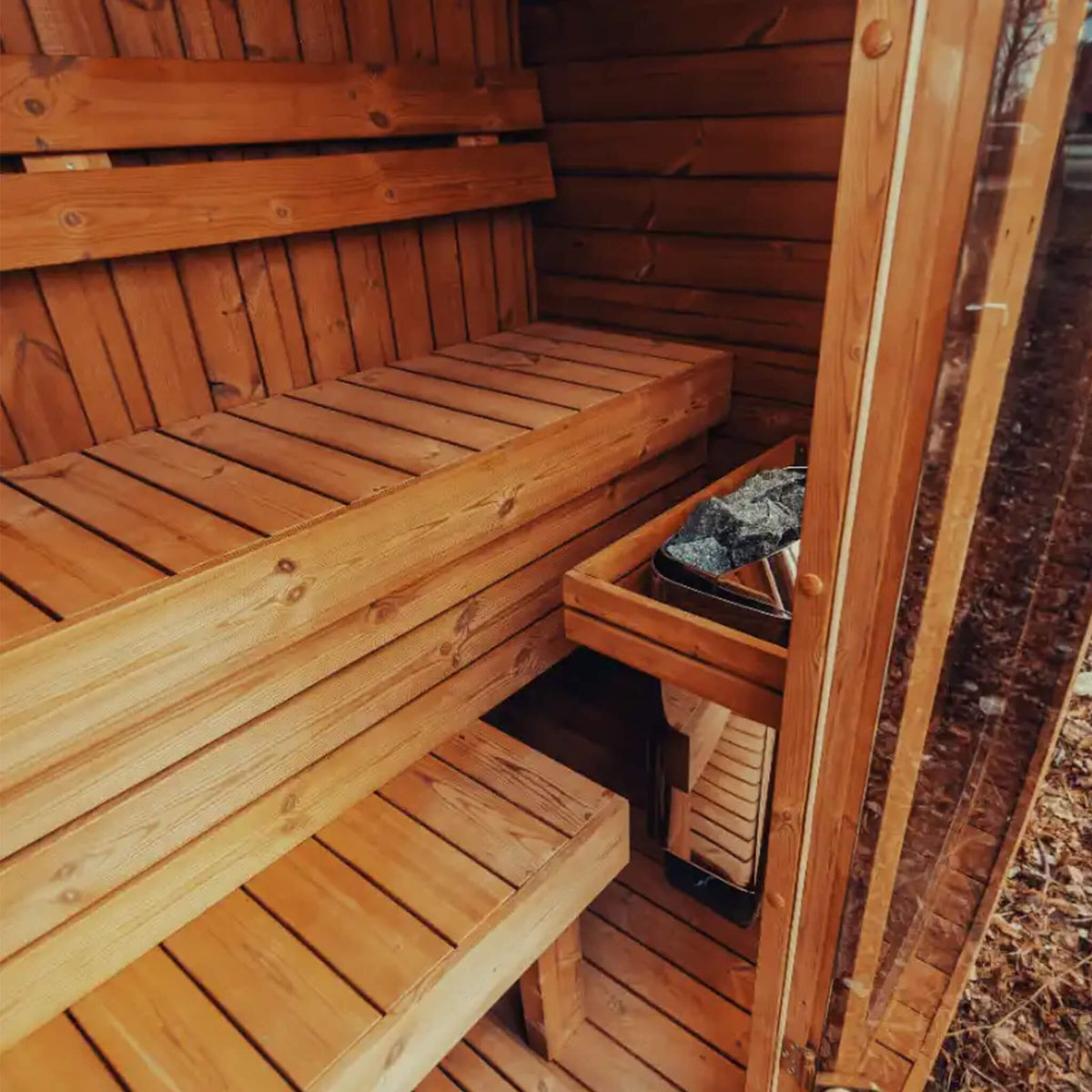 Premium 3-Person Outdoor Scandinavian ThermoWood® Cube Sauna Kit