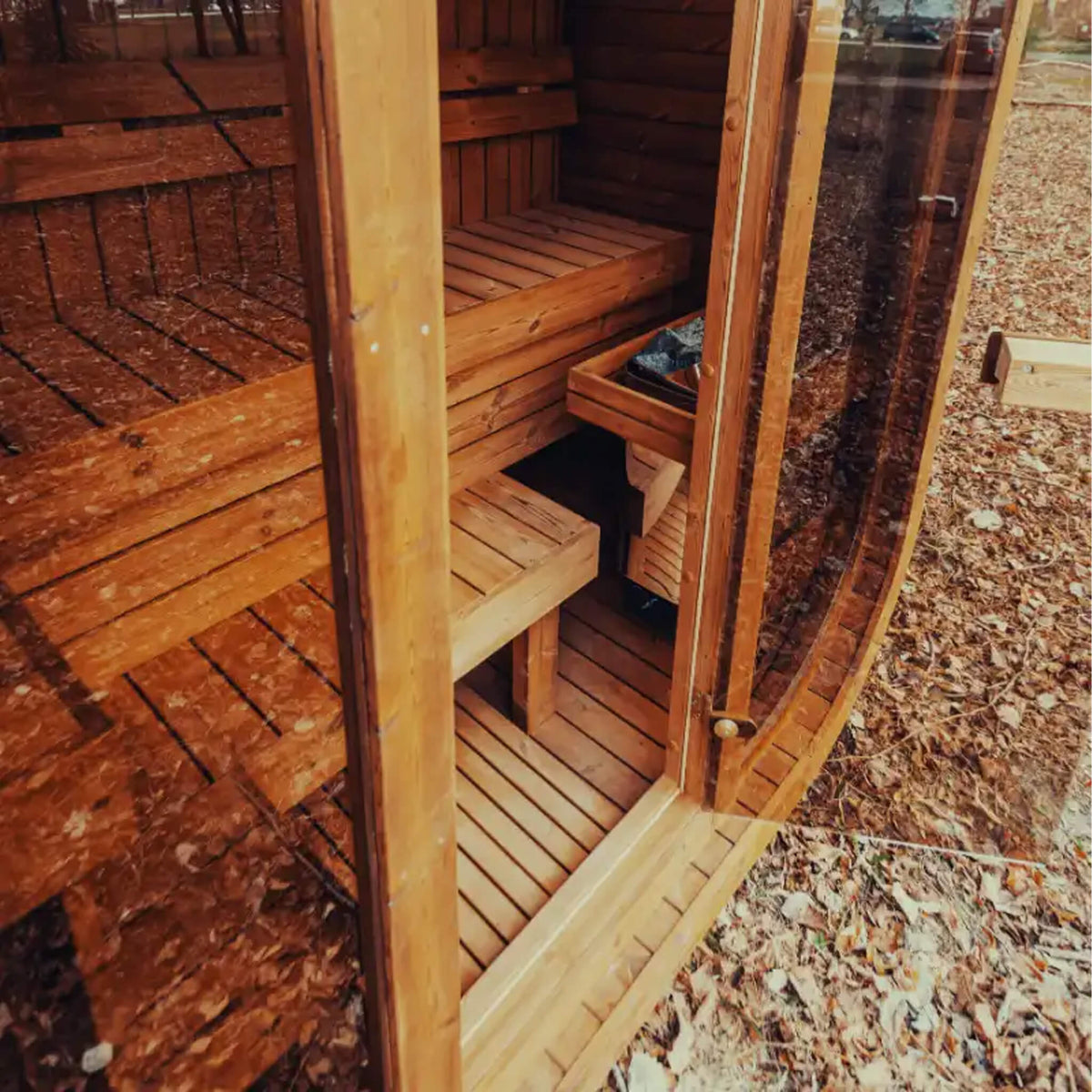 Premium 3-Person Outdoor Scandinavian ThermoWood® Cube Sauna Kit