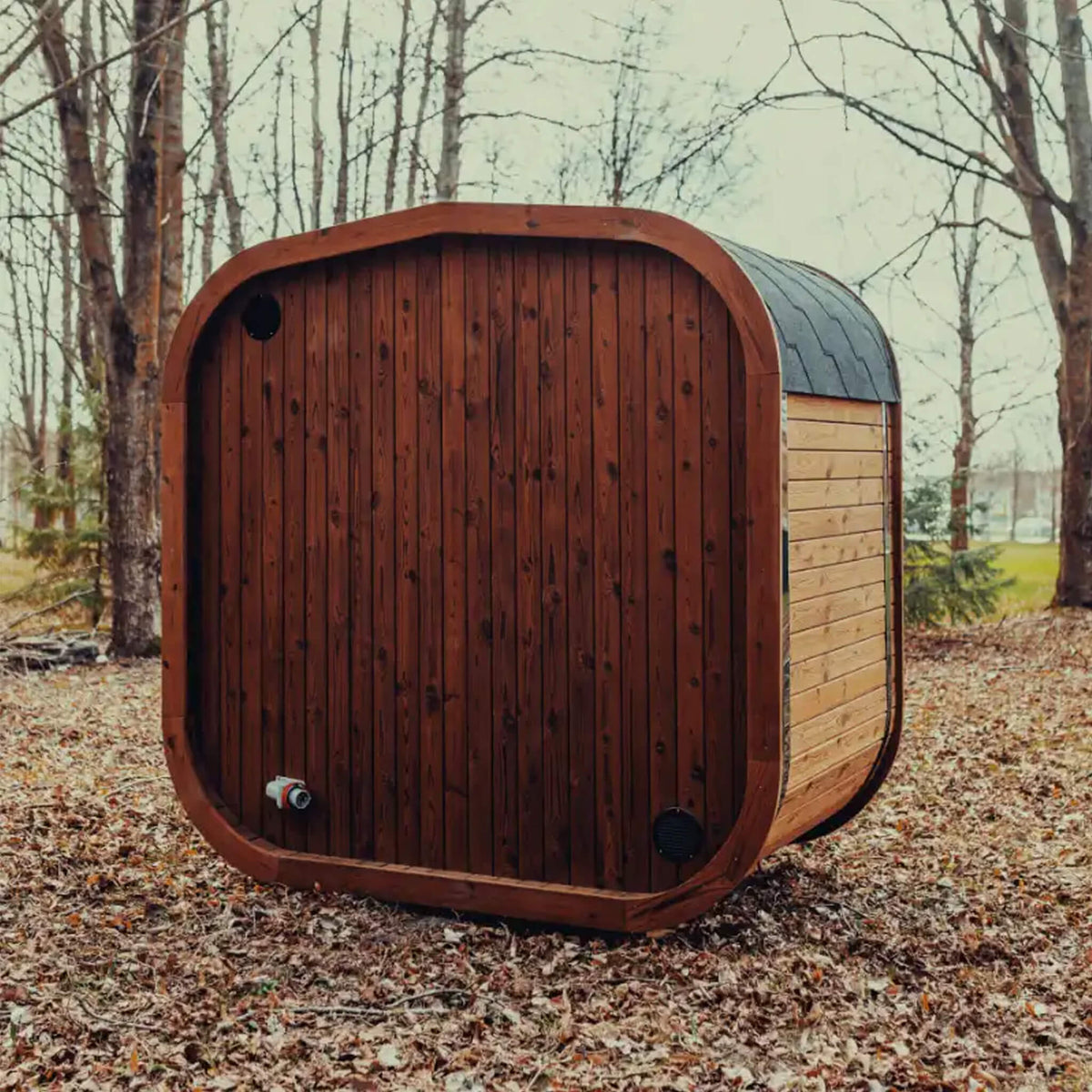 Premium 3-Person Outdoor Scandinavian ThermoWood® Cube Sauna Kit