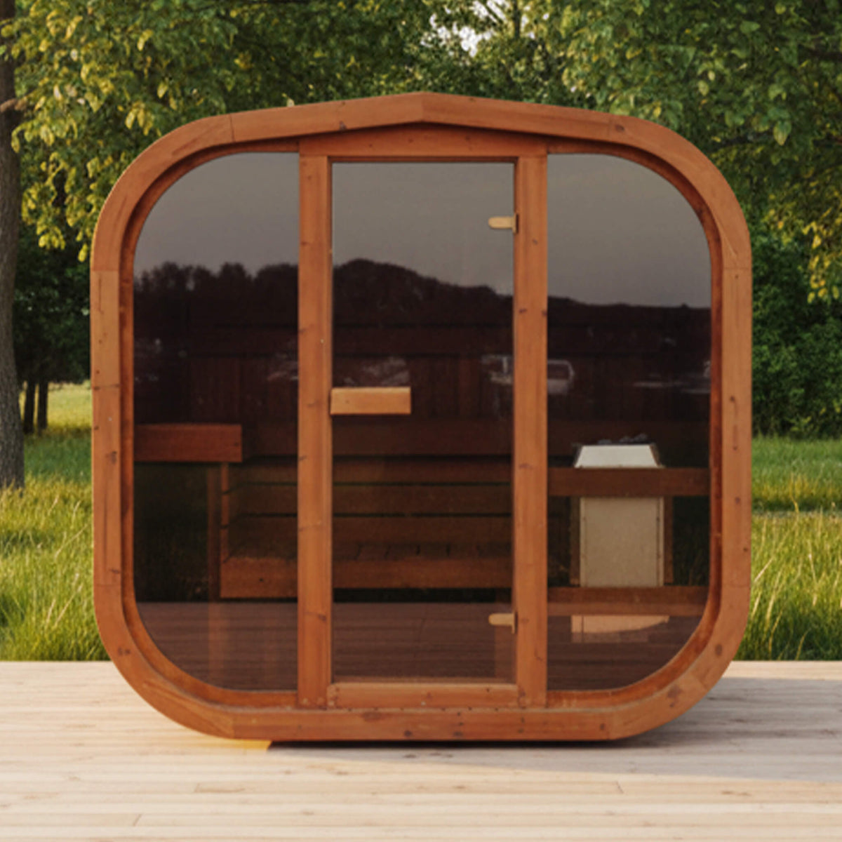 4-Person ThermoWood Cube Sauna